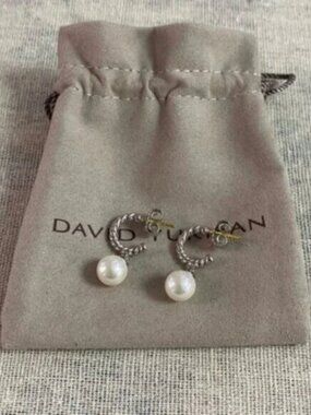 David Yurman Silver Earrings with Pearls